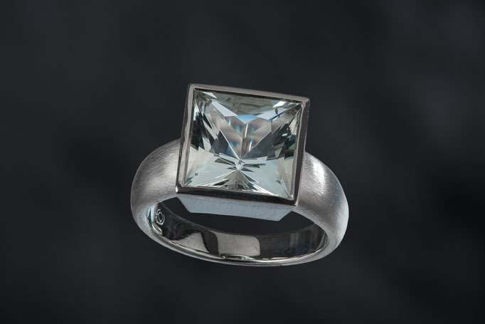 Produktnummer 2967 - Aquamarin, 585/- Weißgold,  925/- Silber