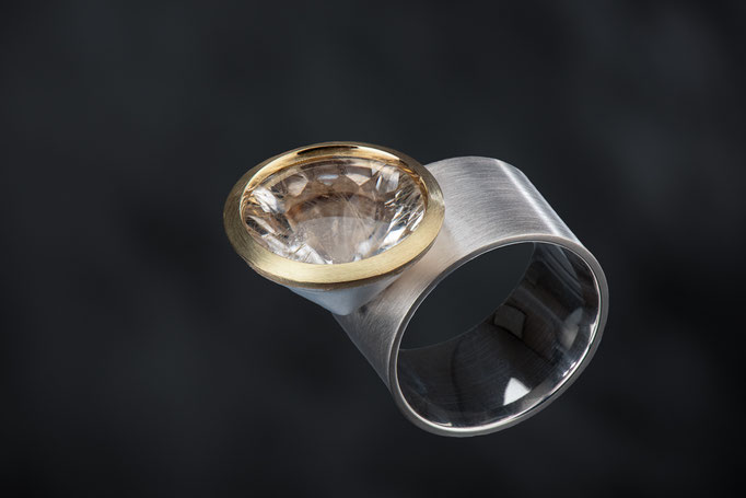 Produktnummer 1744 - Rutilquarz, 750/- Gelbgold, 925/- Silber