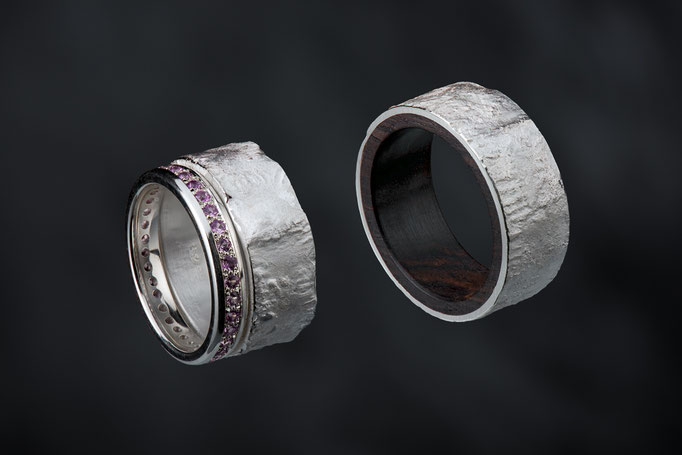 Produktnummer 5970  - 925/- Silber, rosa Safire, Grenadill