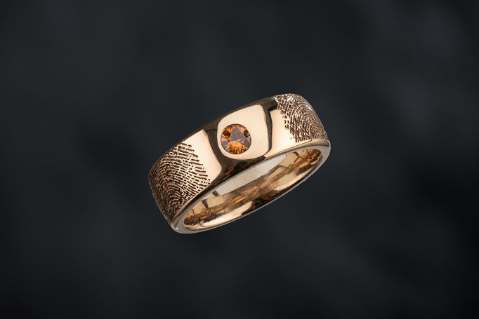 Produktnummer 3835 - Rosegold , Citrine, Fingerprint