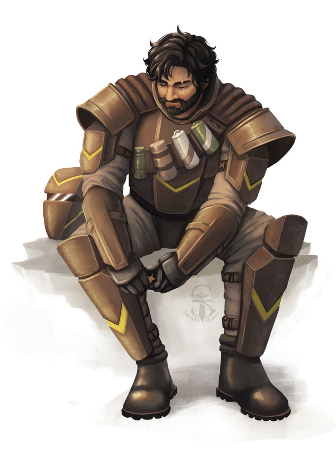 Sci-fi soldier for Wandering Pilgrim Games TTRPG