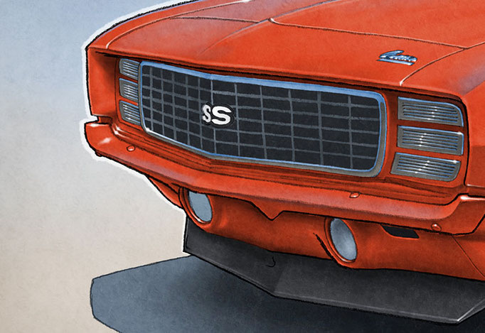 The Camaro RS/SS front end has been drawn in all details