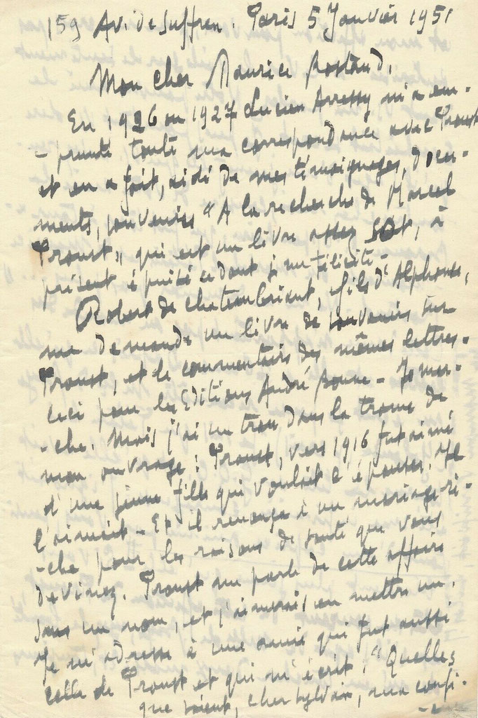 Sylvain Bonmariage, lettre autographe signée