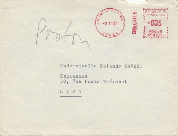 Robert Proton de la Chapelle correspondance autographe