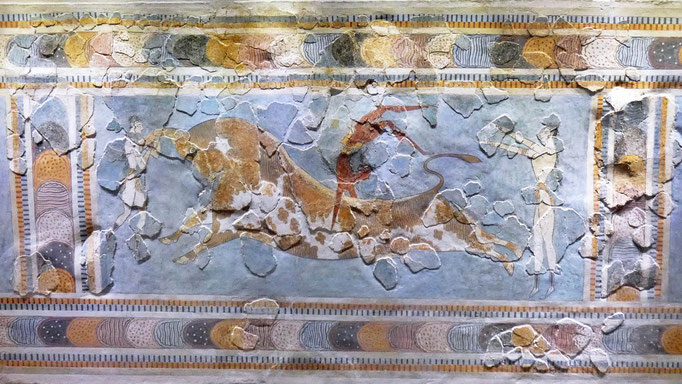 Archäologisches Museum Heraklion - Fries Stierspringer aus Knossos (1600–1400 v. Chr.)