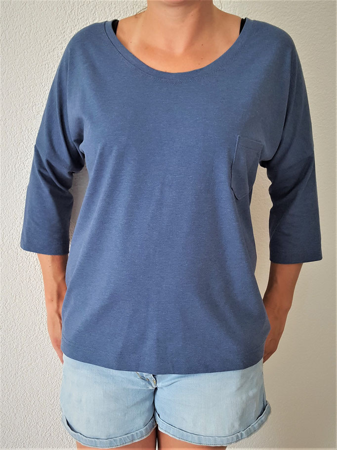 Schnittmuster Shirt mit angeschnittenem Ärmel Damen