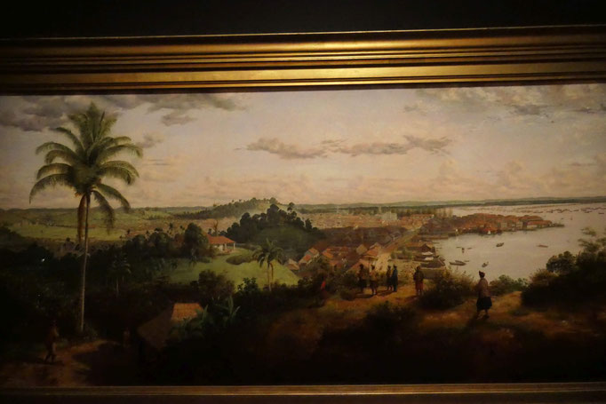 Singapur vor etwa 200 Jahren. Gemälde im Nationalmuseum.