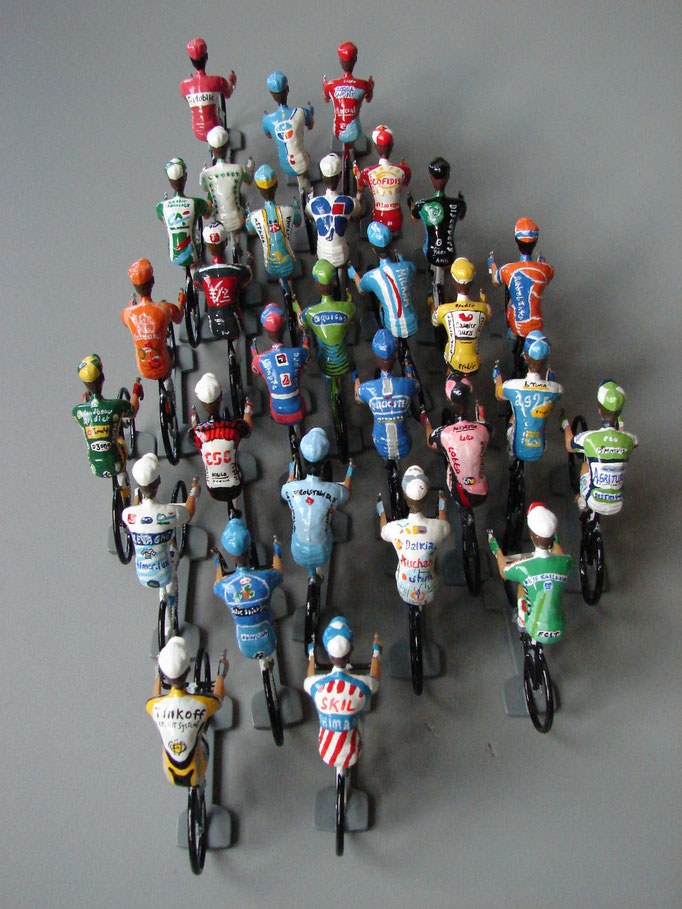 Figurines cyclistes - figurines cyclistes peintes à la main