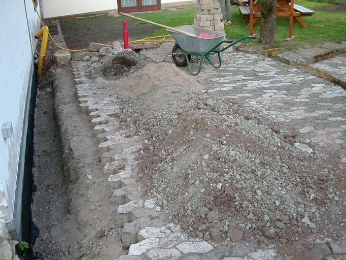 Drainage Feuerwehrgarten Terrasse