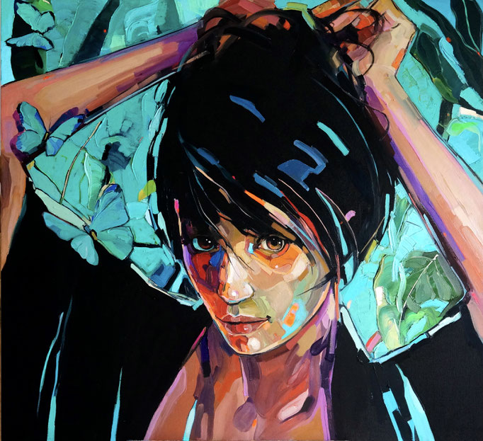KIMONO series of EDEN 120x130cm, oil on canvas