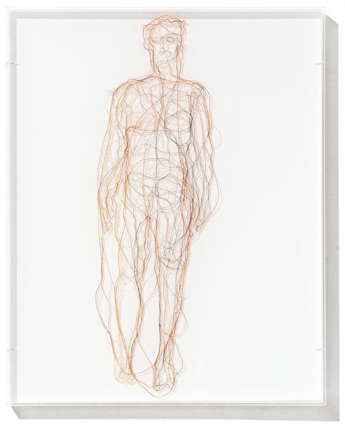Me, myself, I, 2015, Garn auf Acrylglas, 50 x 40 cm