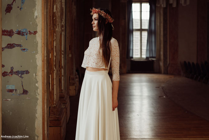 "Suzu" - zweiteiliges Brautkleid mit Spitzentop