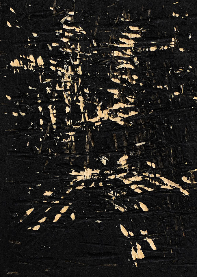 "waldlichter 23 / II", Acryl auf Holz, 18,5 x 26,0 cm, 2023