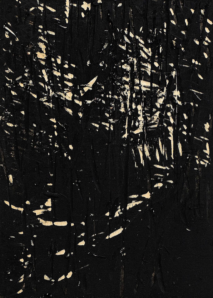 "waldlichter 23 / V", Acryl auf Holz, 18,5 x 26,0 cm, 2023