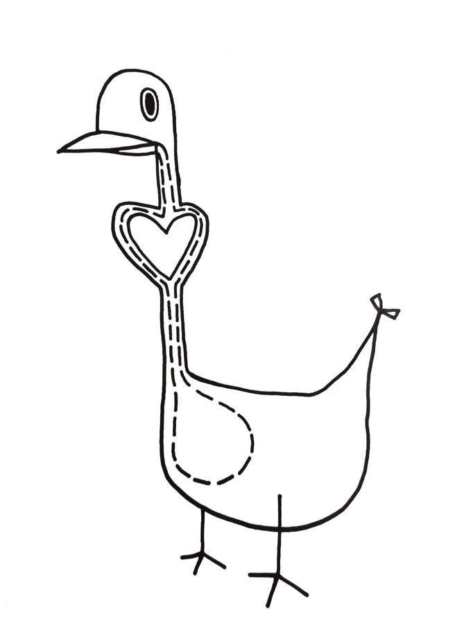 Drawing on paper, Love Duck