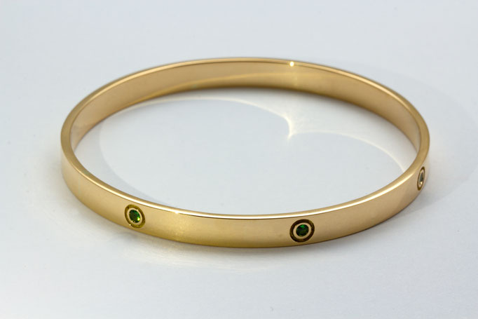 bracelet or jaune grenats tsavorites