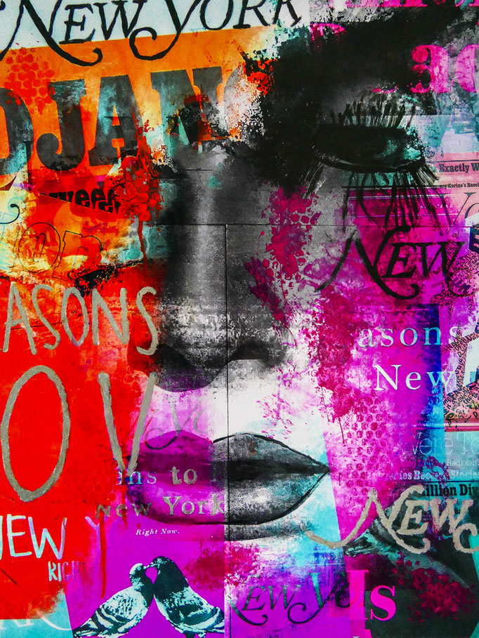 The and N.Y.C. - Original artwork on alu-dibond mixed media