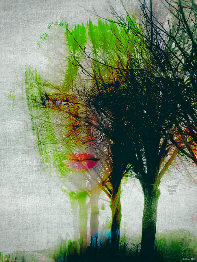 One woman in the autumn
