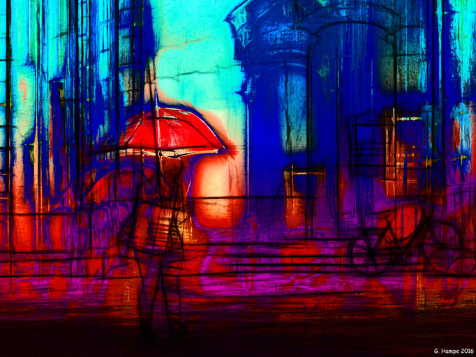 Walking through the rain