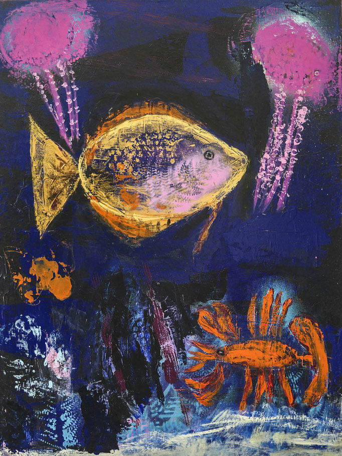 Happy fish 60x80x4 cm Leinwand