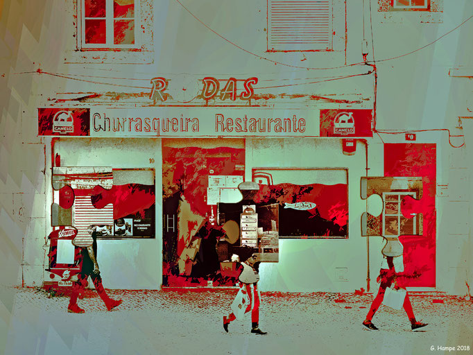Passing the restaurant