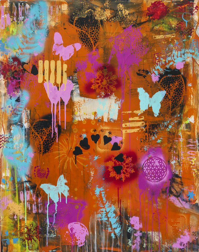Be happy 80x100x2 cm Leinwand