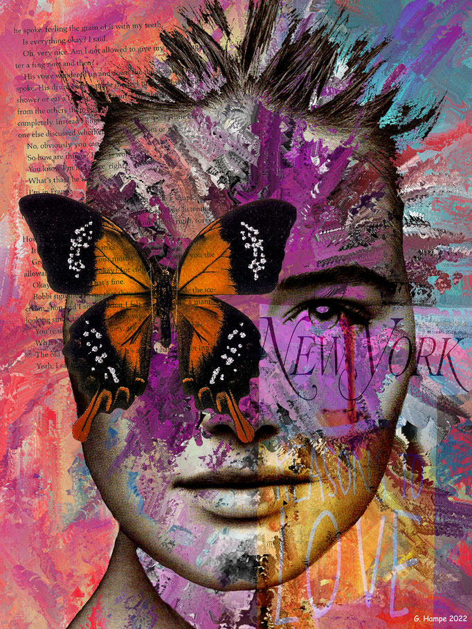 With a butterfly