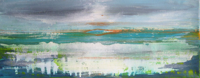 Frank Koschnick: Lagune | Acryl auf Leinwand 50 x 20 cm