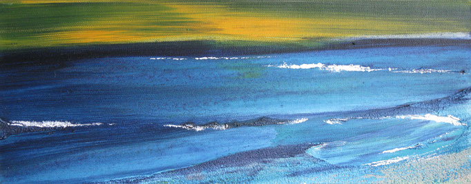 Frank Koschnick: Abend am Meer | Acryl auf Leinwand 50 x 20 cm