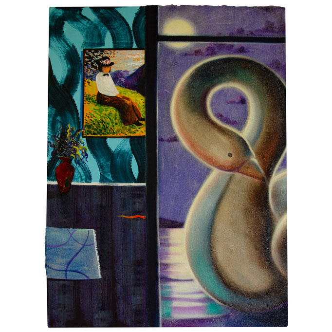 Die Wende, Acrylic, sand and glassand on canvas, 80 x 60 cm, 2025