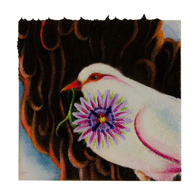 Passion, Acrylic and sand on canvas, 20 x 20 cm, 2025