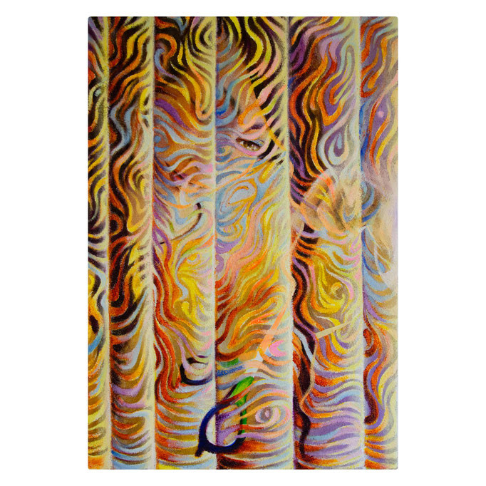 CUT, Acrylic and sand on canvas, 60 x 40 cm, 2025