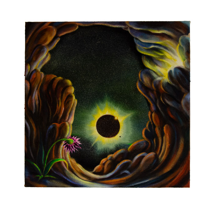 FIAT LUX, Acrylic, sand and glassand on canvas, 40 x 40 cm, 2025