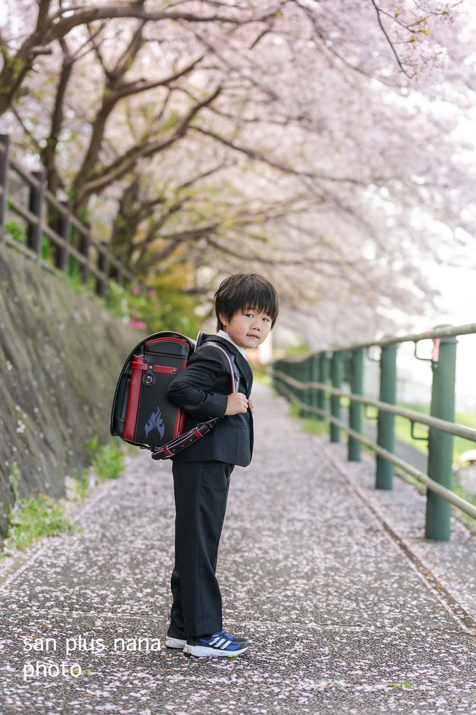 小学校ご入学記念　桜の木の下で