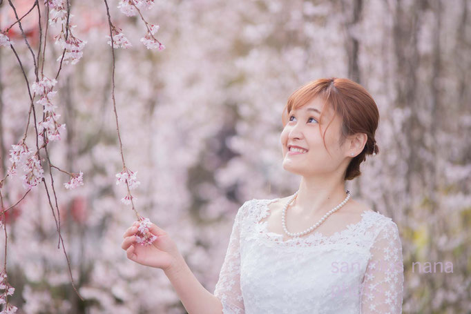 フォトウエディング 桜の木の下で うきは市