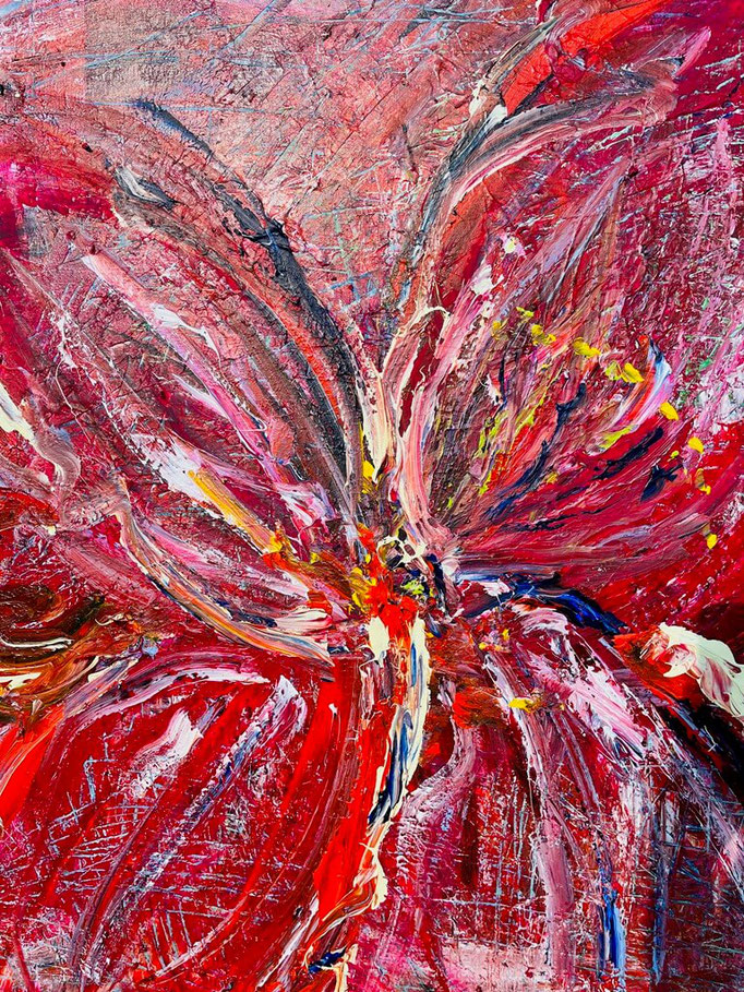 Aus der Tiefe des Schmerzes entsteht eine Blume, 100x100cm, Acryl auf Leinwand, 2012
