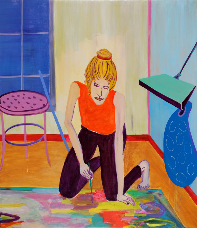 >painting woman<, 2019, 160 x 140 cm, oil/canvas