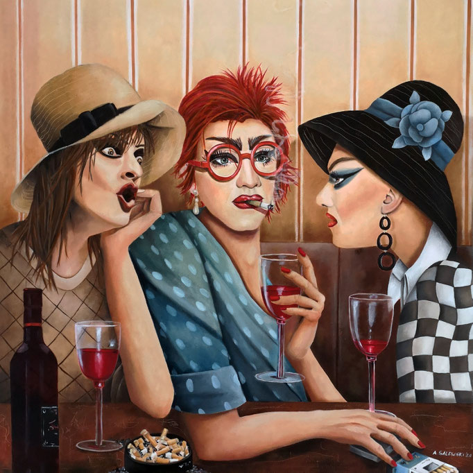 LADIES, LET'S TALK ABOUT... | 2020| Öl und Acryl auf Leinwand | 60x60 cm