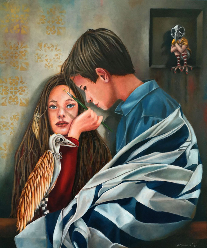 NACHGEBOREN | 2024 | Öl auf Leinwand | 50x60 cm