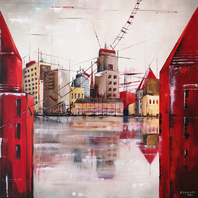 "Urban Red" | 2020 | Öl auf Leinwand | 60x60 cm