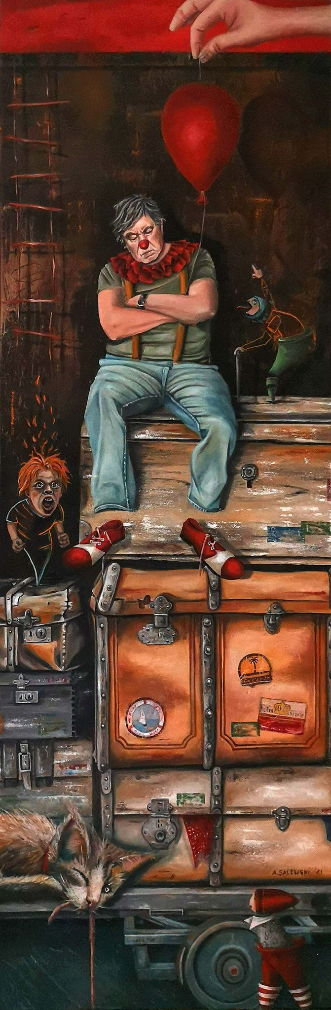 DER LANGE SCHLAF | 2021 | Öl und Acryl auf Leinwand | 40x120 cm