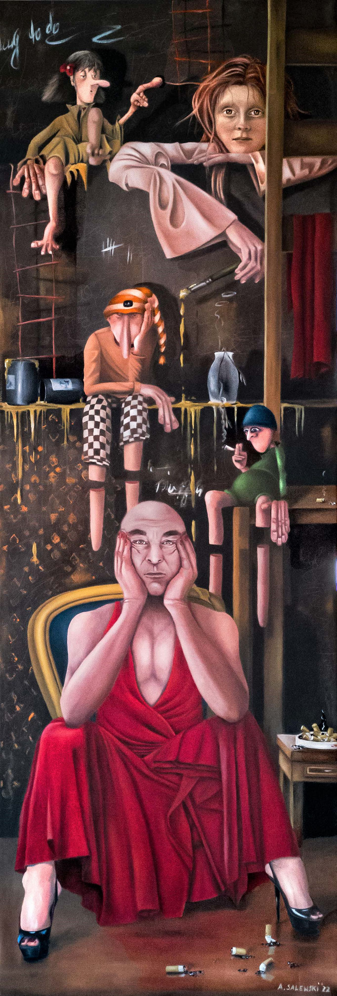 SEHR LANGE WEILE | 2022 | Öl auf Leinwand | 40x120 cm