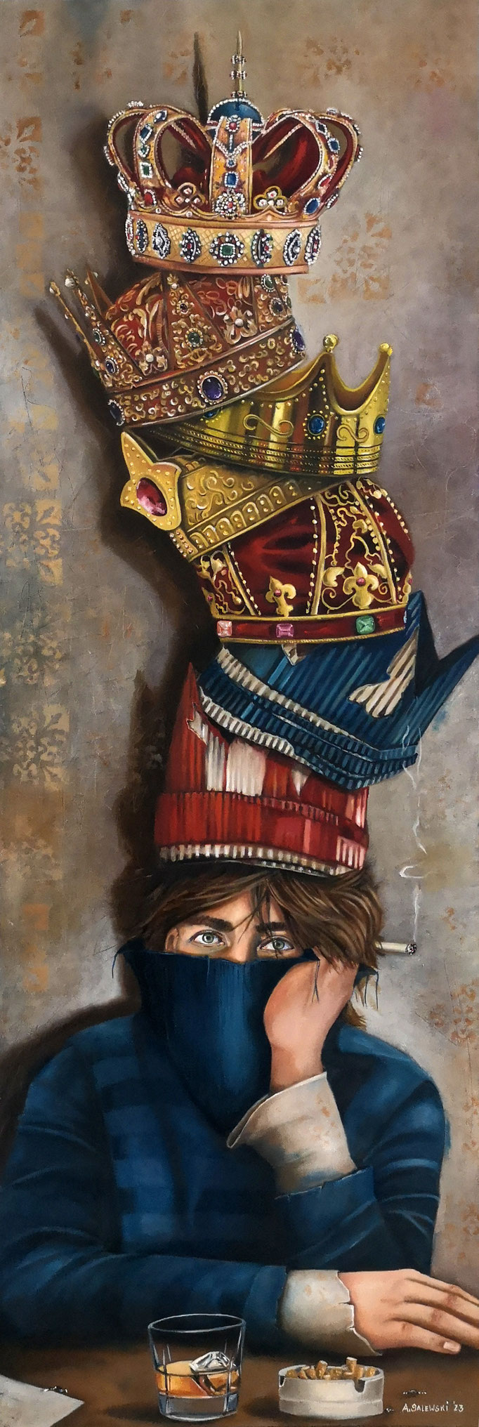 WANT TO BE A KING | 2023 | Öl auf Leinwand | 40x120 cm