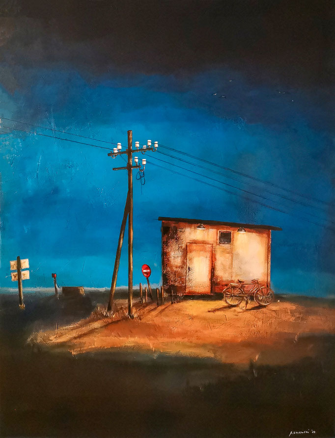 AM ENDE DER STRAßE | 2024 | Acryl auf Holz | 60x80 cm