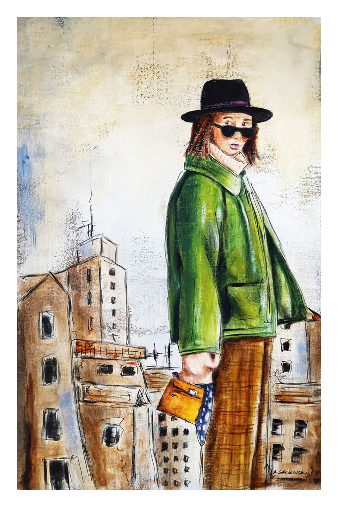 LEUTE 4 | 2024 | Acryl auf Papier | 20x30 cm