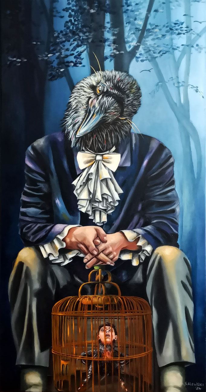 ICH VOGELFÄNGER BIN BEKANNT | 2024 | Öl auf Leinwand | 40x80 cm