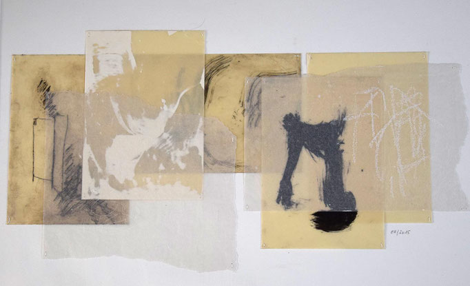 10 Collage auf Papier 40 x 60 cm