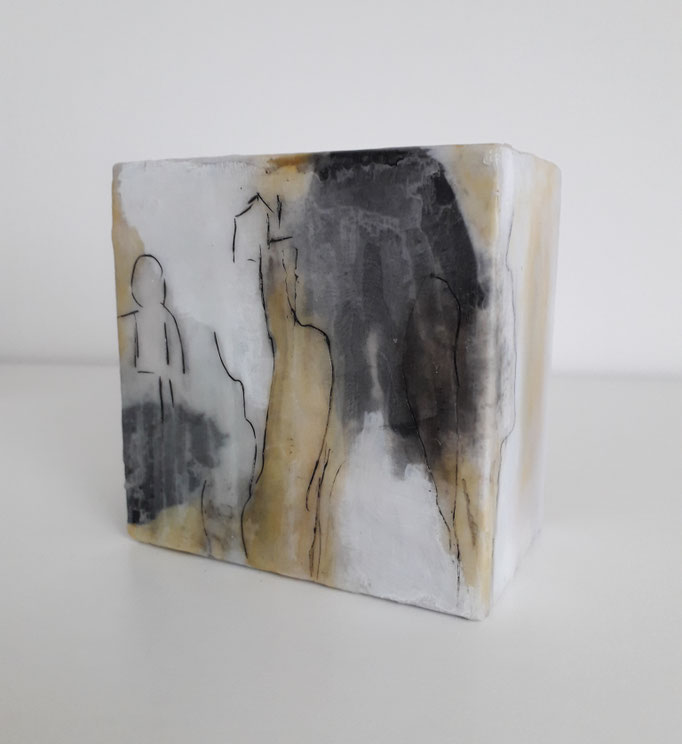 06 Mixed Media Holzkörper 10x10x6 cm