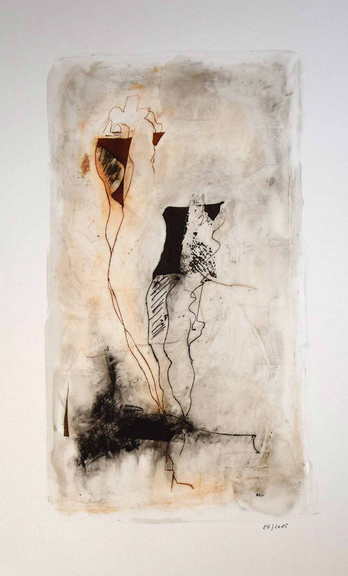 27 Wachs + Öl  auf Papier 46 x 25 cm