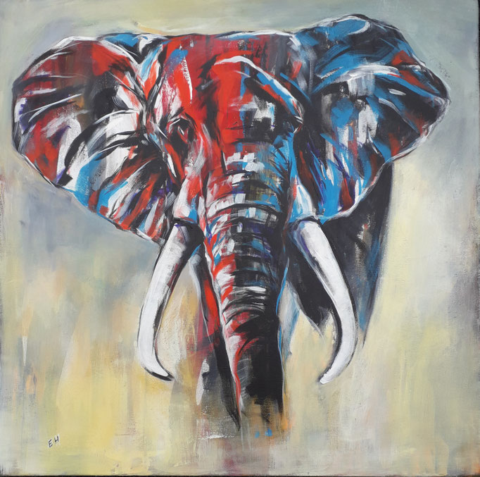 98 "Elefant 2" Acryl auf Leinwand 80 x 80 cm